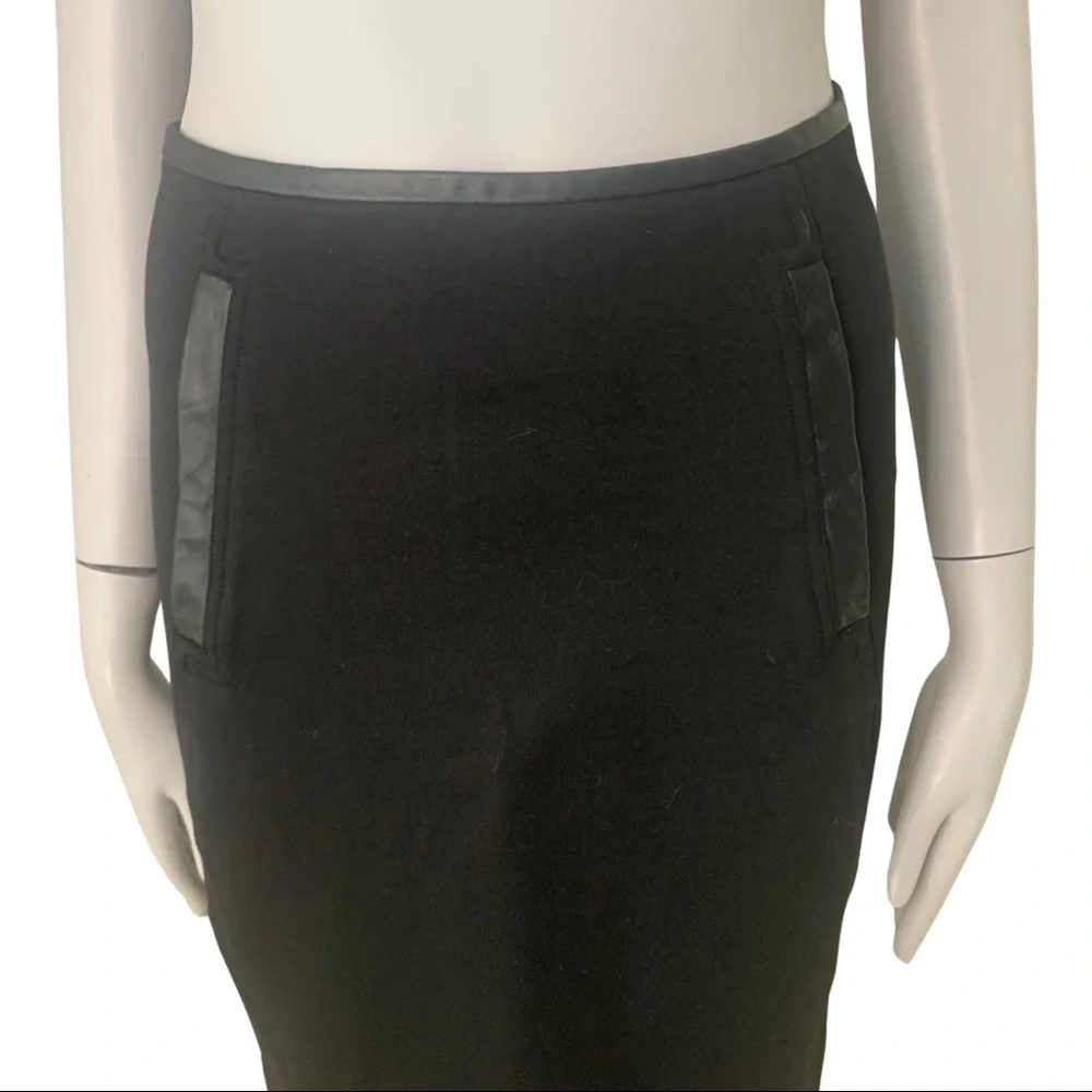 VINCE Black Ponte Knit Pencil Skirt Stretch Size 0